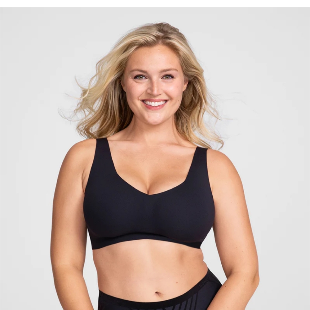 Honeylove Liftwear V-Neck Bra (Black, L)
